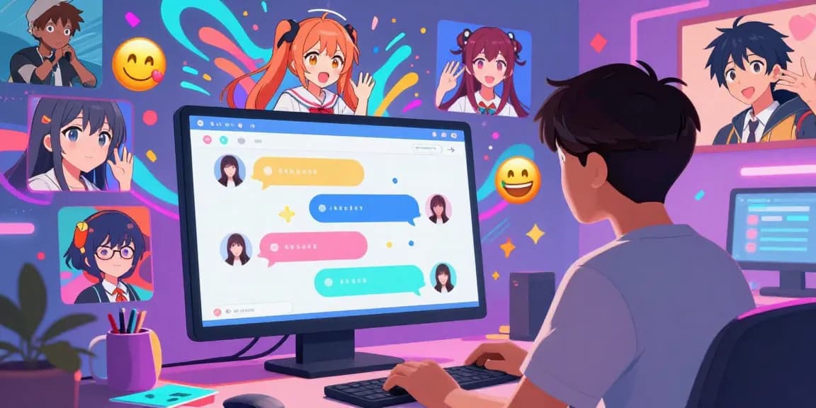 Engage in lively hentai ai chat with colorful anime characters and dynamic interface in an interactive virtual room.