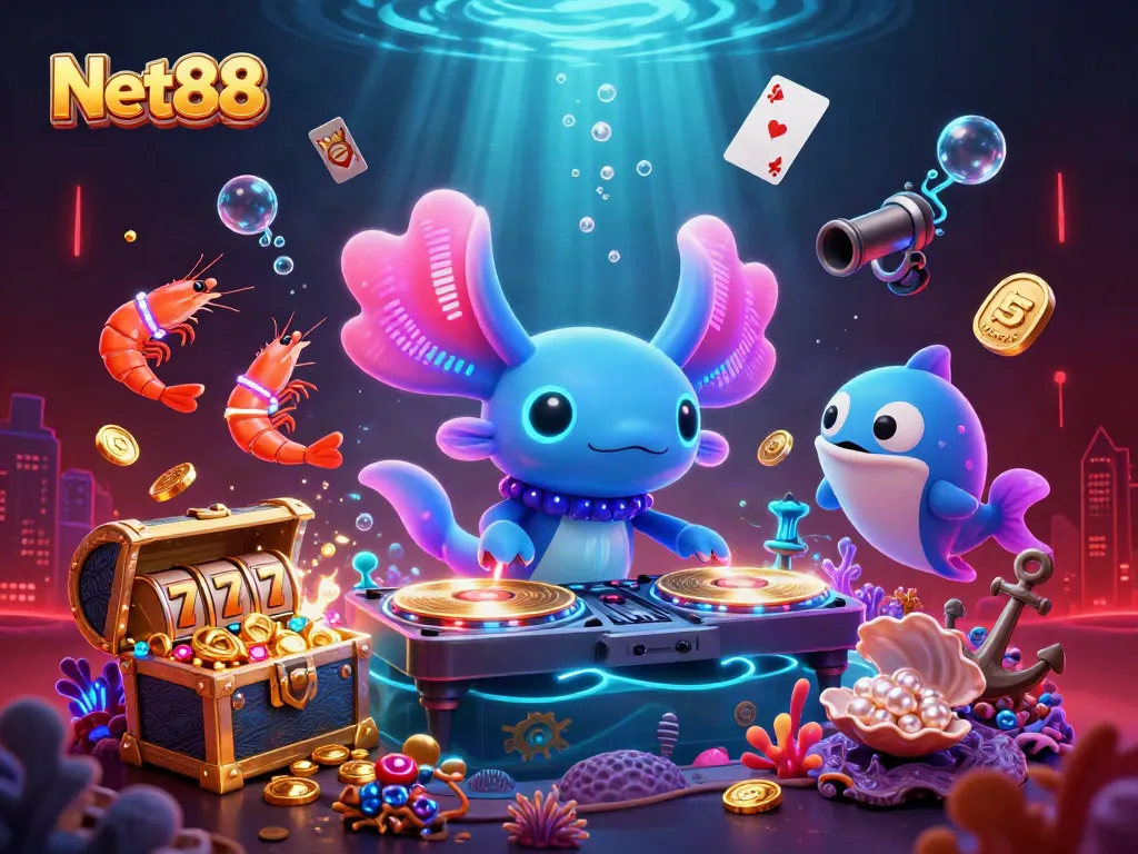 Bet on Net88 with a vibrant underwater casino filled with treasure and excitement.