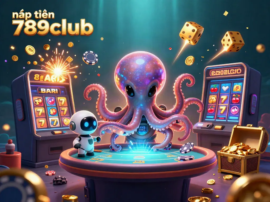 Experience the excitement as players nạp tiền 789club at a vibrant cosmic casino scene.