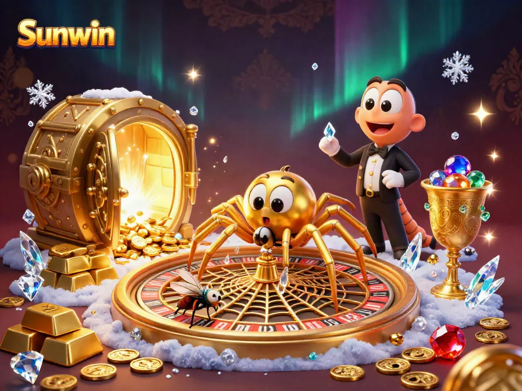 Engage with Sunwin's thrilling roulette experience as the golden spider spins a captivating web of opportunities.