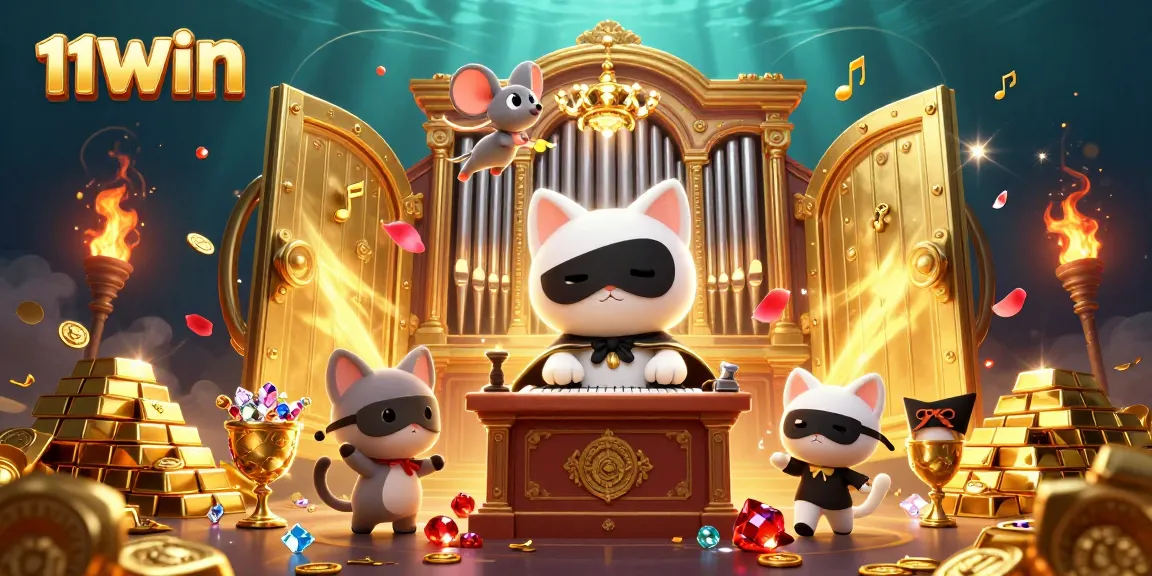 Engage with 11WIN's vibrant casino experience highlighted by treasures and lively characters.