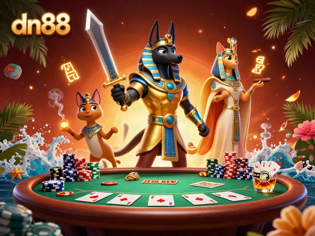 Experience the thrill of poker at dn88 with ancient Egyptian warriors in an ultra-detailed scene.