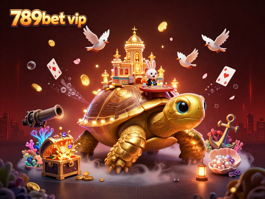 Join the excitement at 789bet vip with this vibrant casino-themed digital illustration featuring unique gaming elements.