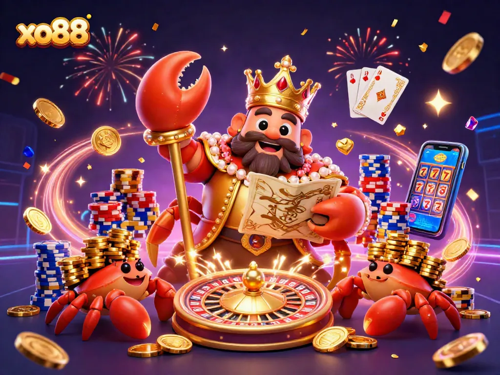 Experience epic gaming moments at xo88 with vibrant 3D casino elements and exciting treasures.