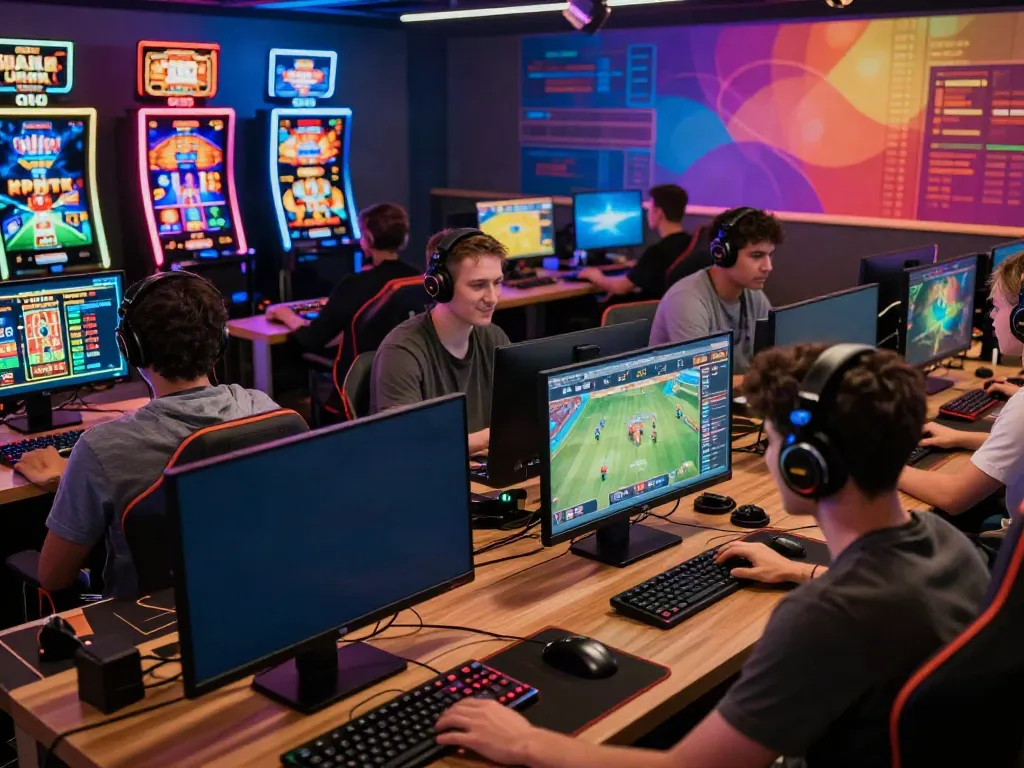 Players enjoying diverse gaming experiences on 1da88.it.com in a vibrant online lounge.