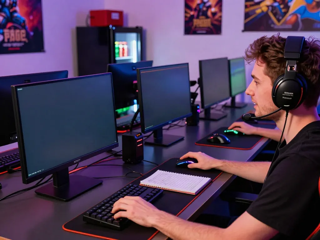 Engaging player enjoying gaming at non UK casinos with vibrant screen display.