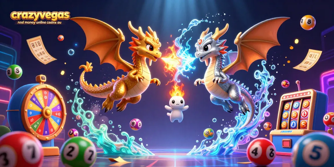 Engaging scene portraying dragons and casino elements, showcasing crazyvegas real money online casino au excitement.