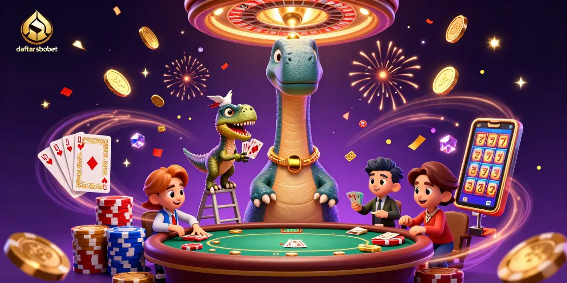 Engaging scene with characters promoting daftar sbobet through dynamic casino activities.