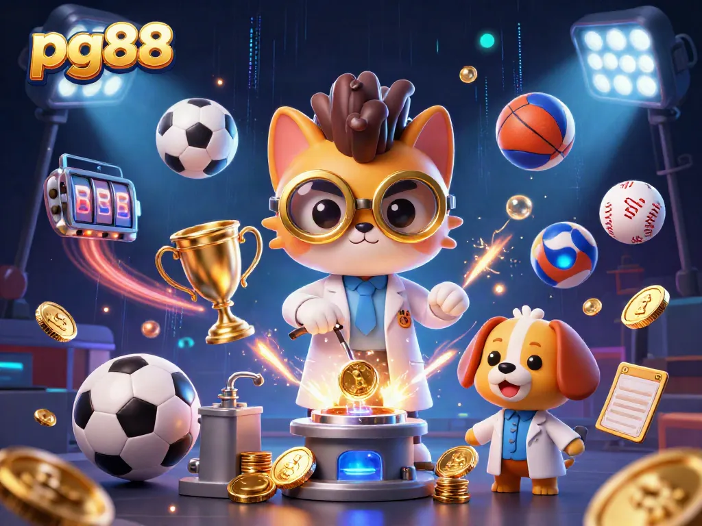 Engage in thrilling games at pg88 with the vibrant scene of cartoon characters in an exciting casino setting.