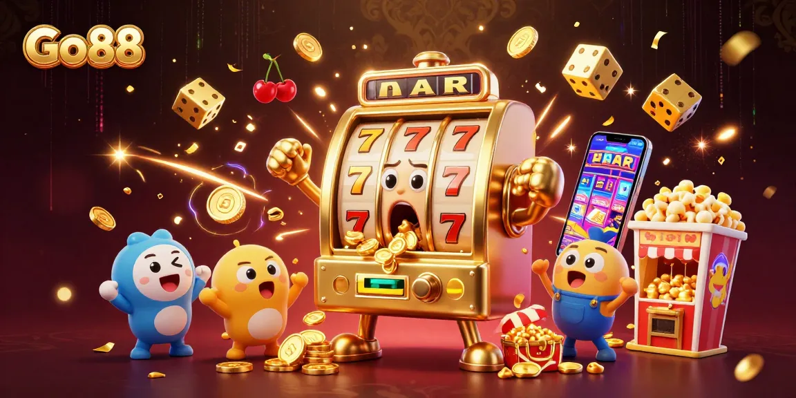 Celebrate big wins at Go88 with festive slot machines showering coins and excitement!