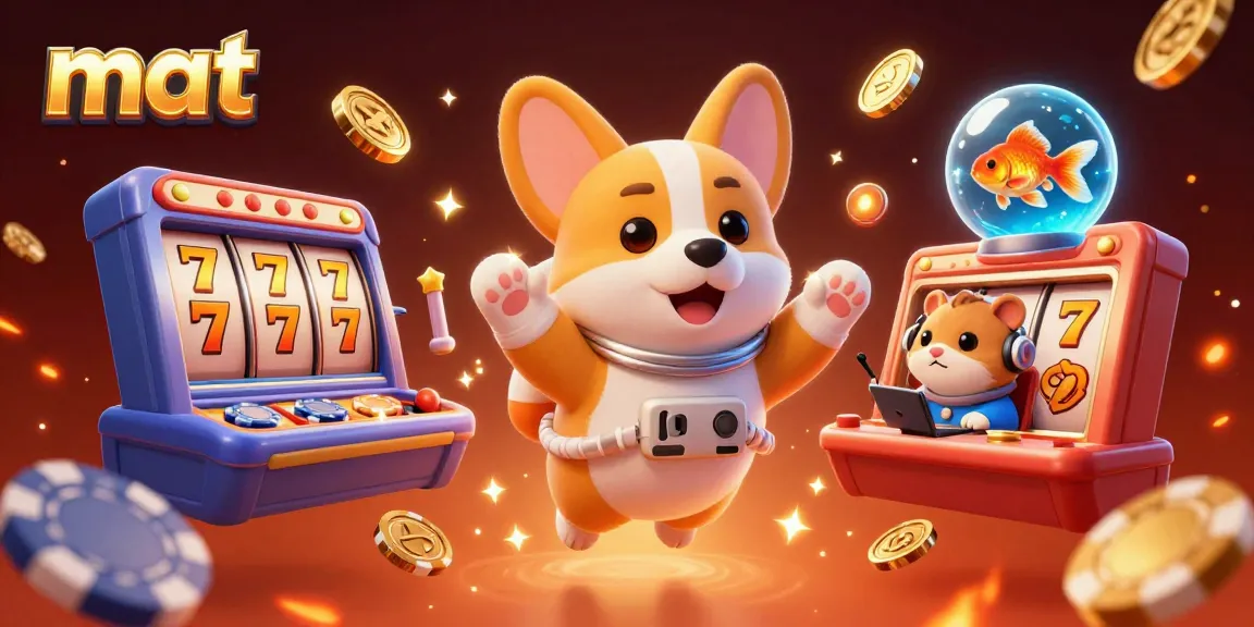 Experience thrilling gaming with mat-themed space casino featuring floating characters and vibrant elements.