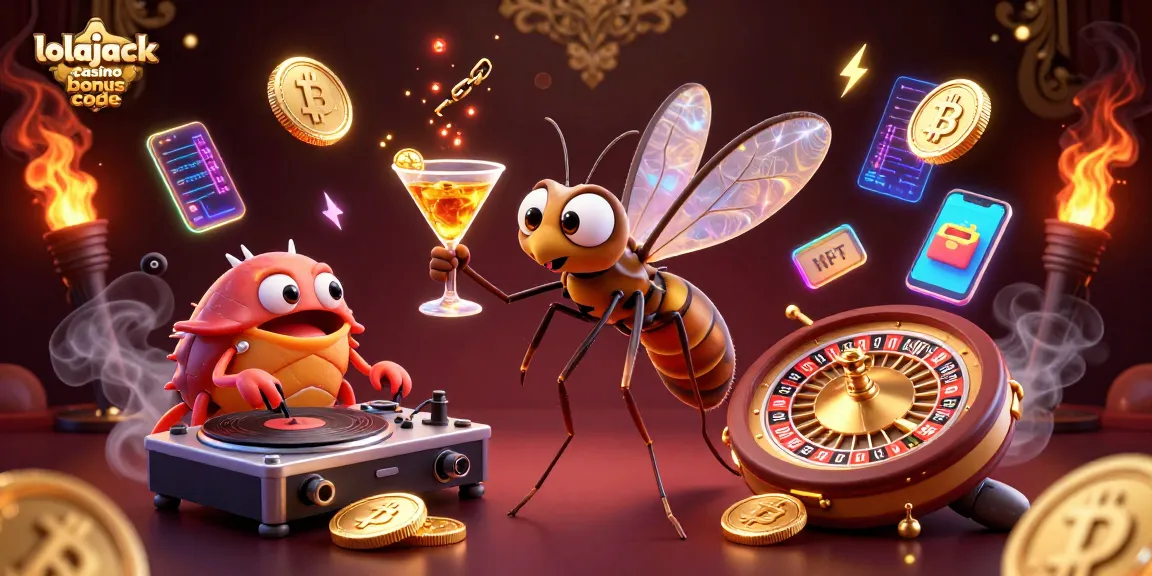Spin to win with lolajack casino bonus code in a vibrant 3D illustration of gaming excitement.