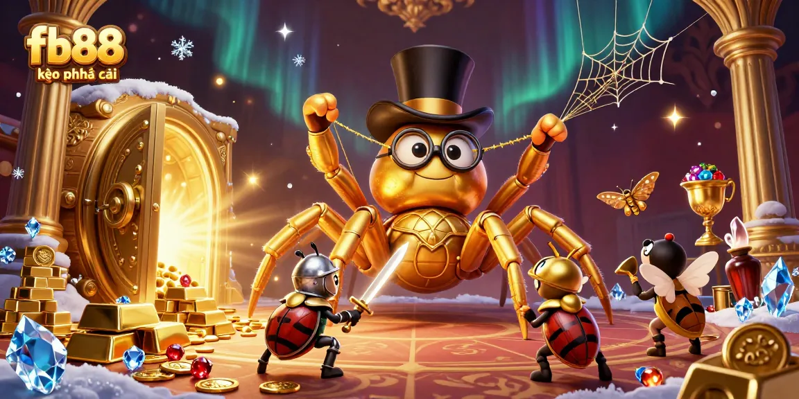 Experience fb88 kèo nhà cái in an exciting 3D casino scene with whimsical characters and treasures.
