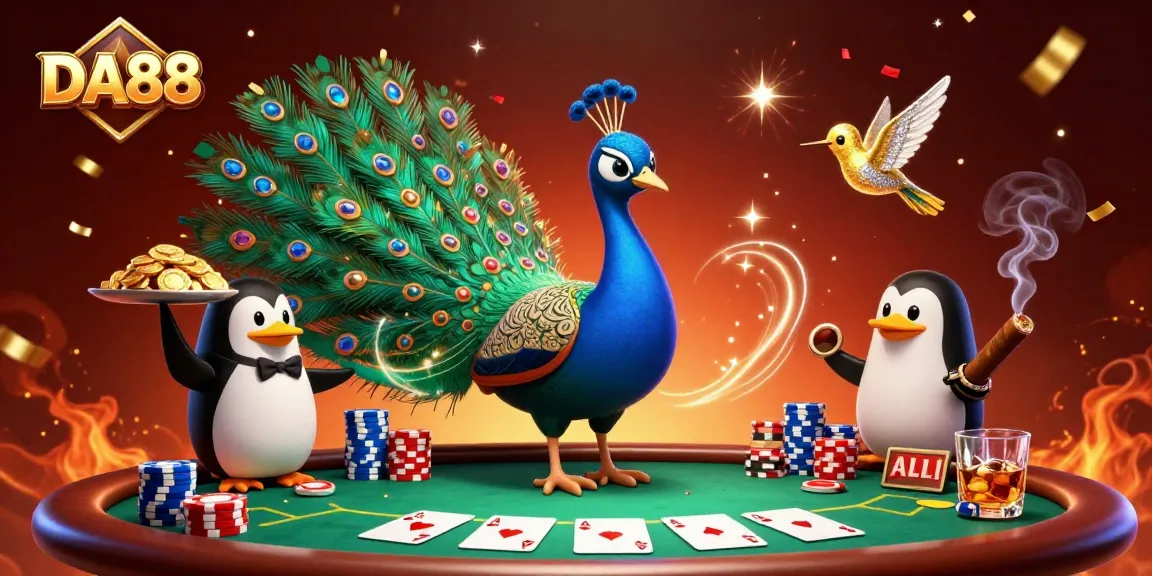 Experience thrilling gameplay at DA88 with a vibrant scene of poker excitement and animated characters.