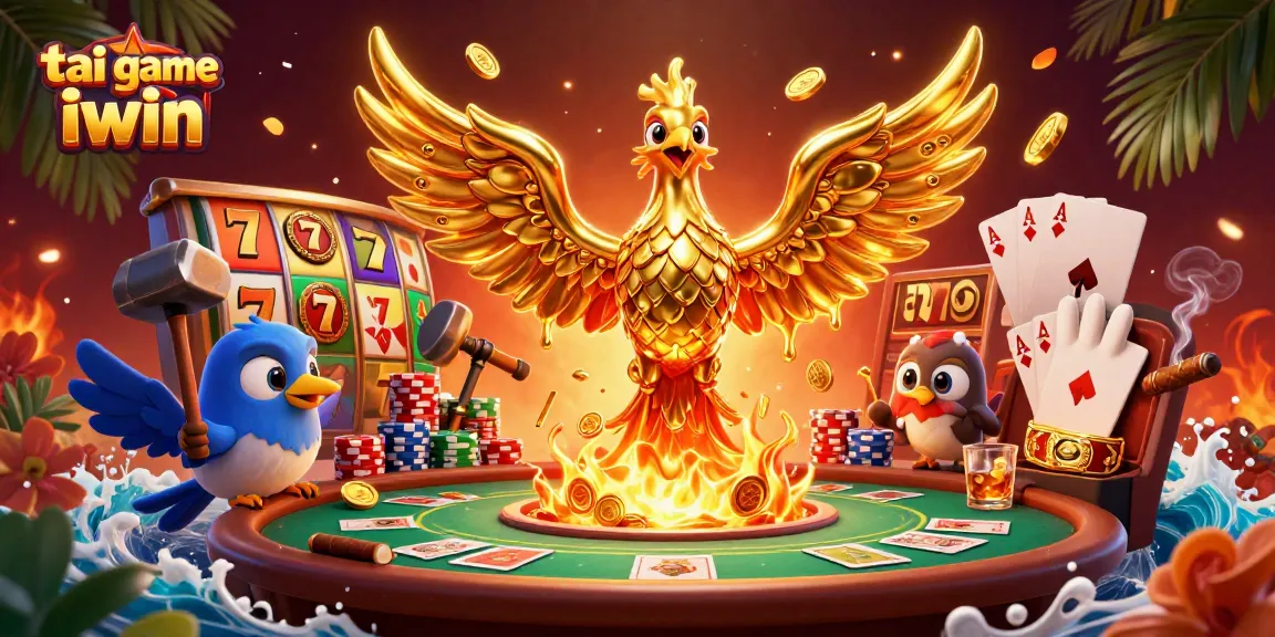 Play tai game iwin with dynamic casino elements featuring golden phoenix and vibrant graphics.