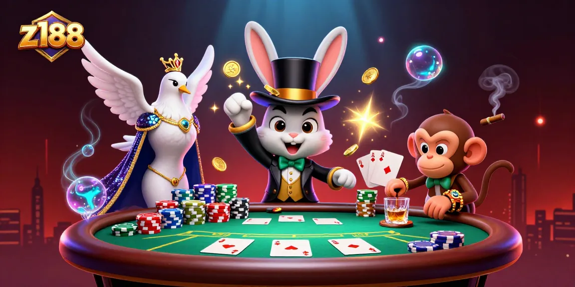 Experience fun and excitement at z188 with poker games and magical winnings in this vibrant scene.