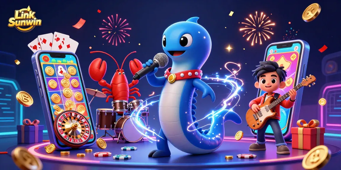 Experience the thrill of gaming with Link Sunwin in this vibrant 3D underwater casino scene.